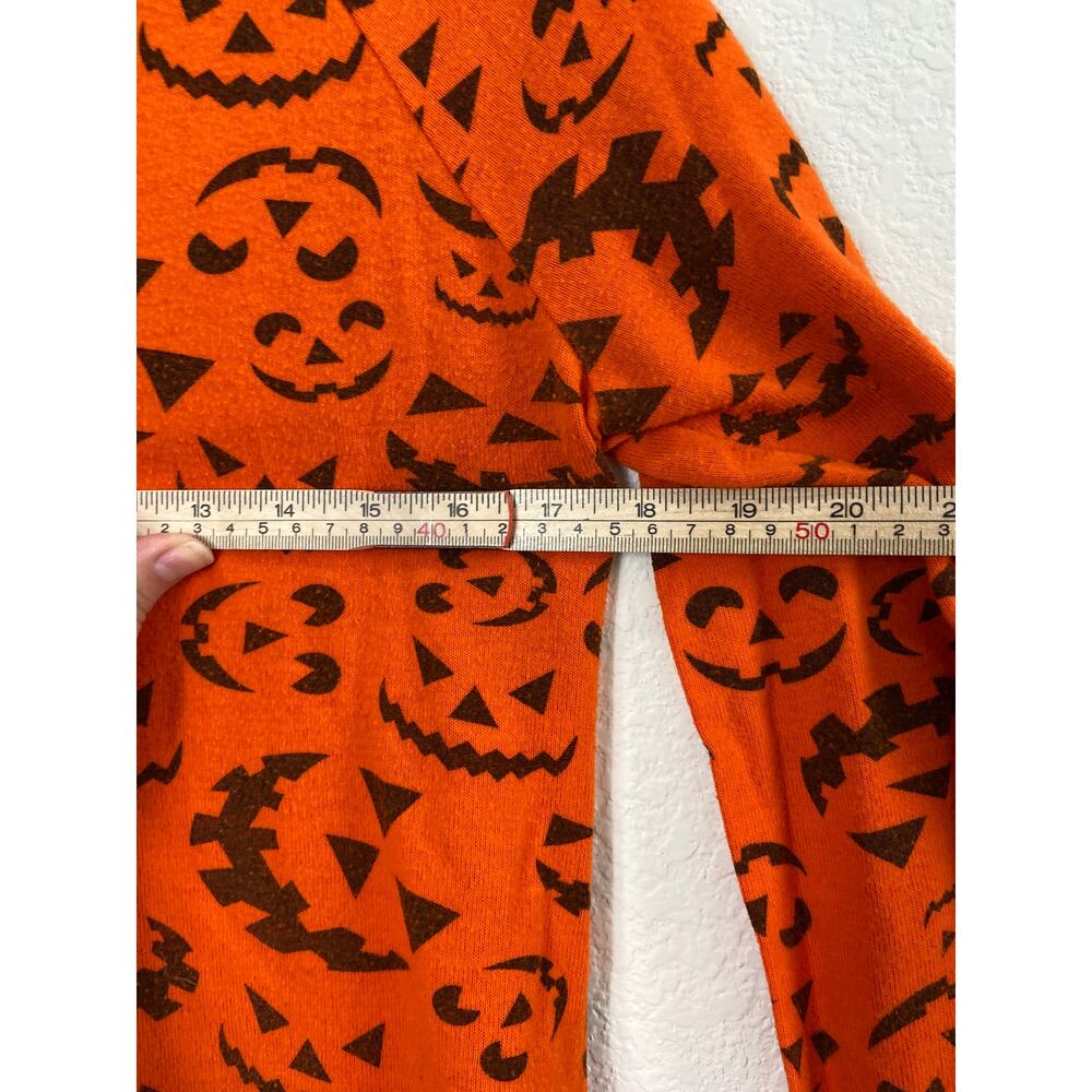 Halloween Pumpkin Jack-o-lantern lightweight Orange Sweatshirt Size Large Girls - Picture 4 of 9